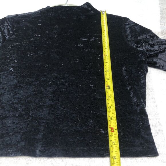 Lululemon All Aligned Mock Neck Top 10 Black Crushed Velvet Velour Crop Shirt - Picture 11 of 11